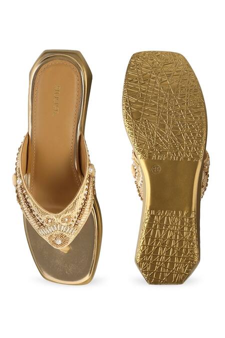 Anaar Beige Beads, Sequins Designer Embellished Sandals at Aza Fashions Anaar_Beige Beads, Sequins Designer Embellished Sandals _at_Aza_Fashions