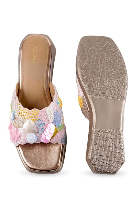 Anaar_Sequins Multi Color Embellished Islander Sandals _Online_at_Aza_Fashions