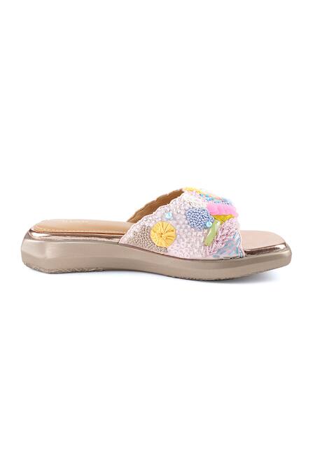 Shop_Anaar_Sequins Multi Color Embellished Islander Sandals _Online_at_Aza_Fashions