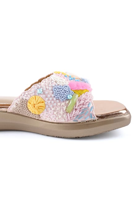 Anaar_Sequins Multi Color Embellished Islander Sandals _at_Aza_Fashions