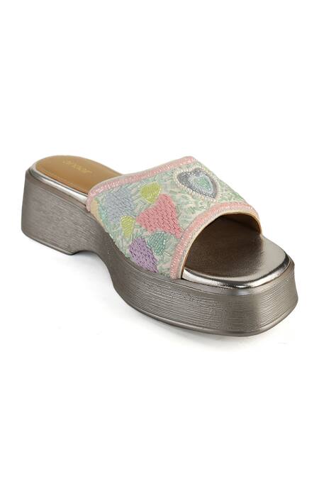 Buy Anaar Multi Color Embroidery, Beads Ti Amo Sandals Online at Aza Fashions Buy_Anaar_Multi Color Embroidery, Beads Ti Amo Sandals _Online_at_Aza_Fashions