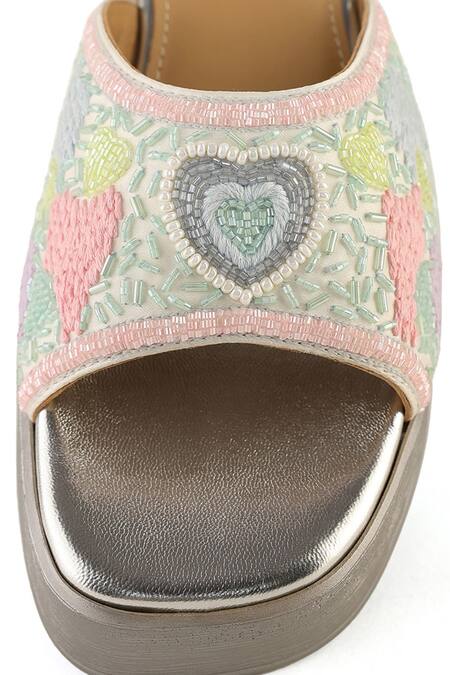 Anaar Multi Color Embroidery, Beads Ti Amo Sandals at Aza Fashions Anaar_Multi Color Embroidery, Beads Ti Amo Sandals _at_Aza_Fashions