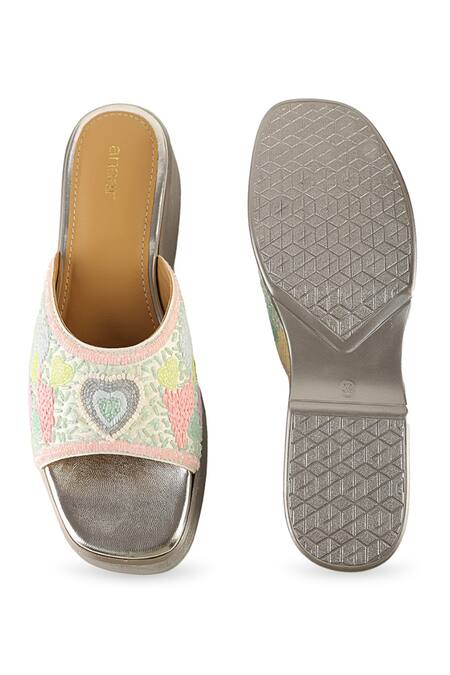 Buy Anaar Multi Color Embroidery, Beads Ti Amo Sandals Buy_Anaar_Multi Color Embroidery, Beads Ti Amo Sandals