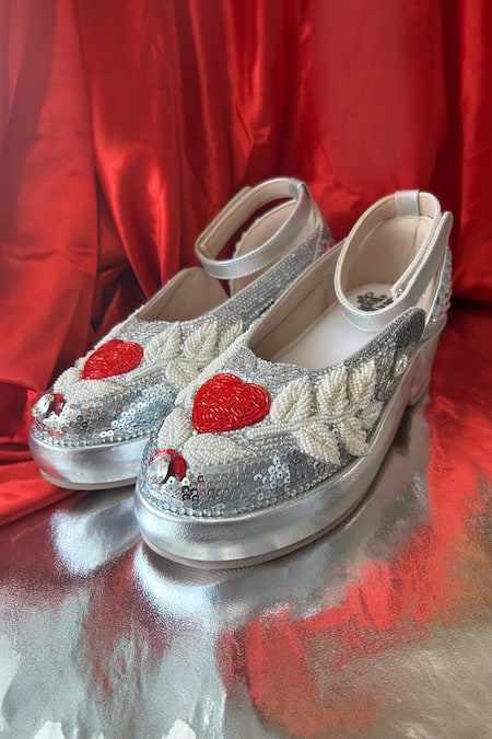 Chal Jooti Silver Lovestruck Designer Wedding Sneakers 