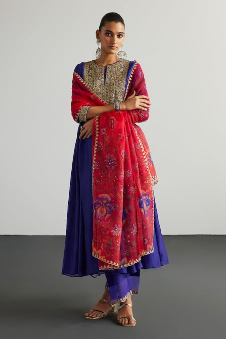 RI.Ritu Kumar Designer ALAKNANDA Silk Kurta Set 