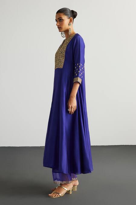 Buy RI.Ritu Kumar Purple , Chanderi, Organza Embroidery Designer Alaknanda Kurta Set Online at Aza Fashions Buy_RI.Ritu Kumar_Purple , Chanderi, Organza Embroidery Designer Alaknanda Kurta Set _Online_at_Aza_Fashions