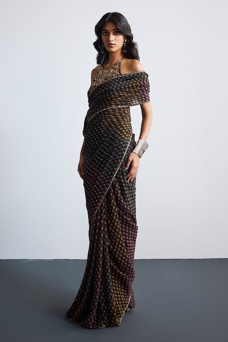 Buy RI.Ritu Kumar Black Viscose, Polyester, Chinon Embroidery Multi Print Designer Saree Set Online at Aza Fashions Buy_RI.Ritu Kumar_Black Viscose, Polyester, Chinon Embroidery Multi Print Designer Saree Set _Online_at_Aza_Fashions