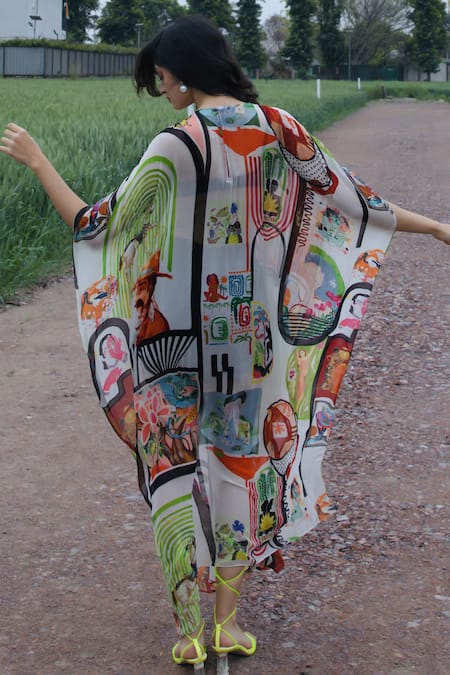 She'll Multicolor Chiffon Kaftan 