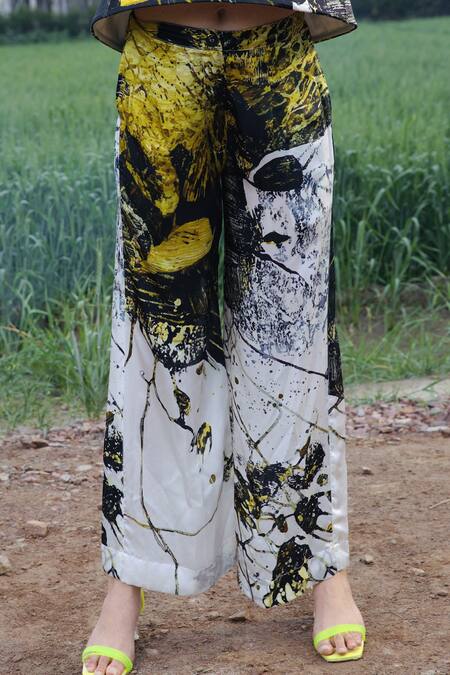 She'll_Black Satin Square Neck Corset Top And Pants Set _Online_at_Aza_Fashions