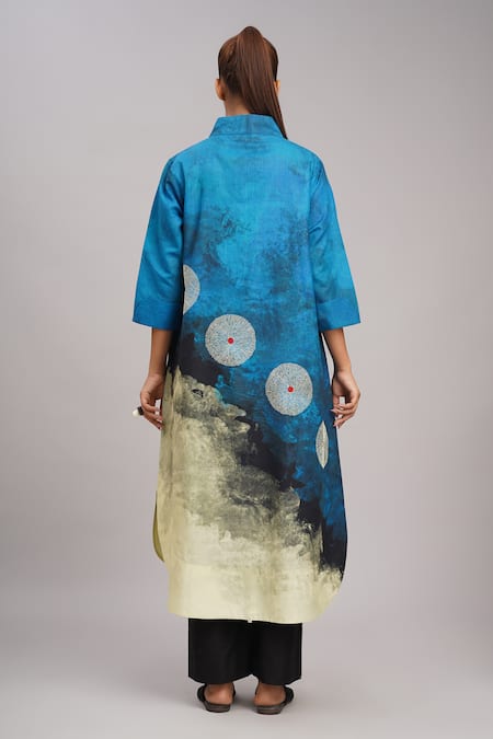 Taika By Poonam Bhagat Ocean Abstract Print Tunic
