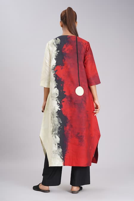 Taika By Poonam Bhagat Red Brick Road Abstract Art Print Tunic