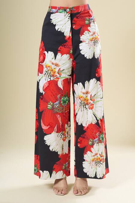 Shop_Afew By Rahul Mishra_Multi Color Floral Print Blazer And Trouser Set _Online_at_Aza_Fashions