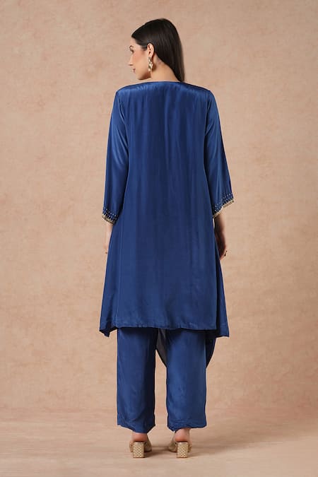 Dori & CO. Metal Hand Embroidered Silk Kurta Set 