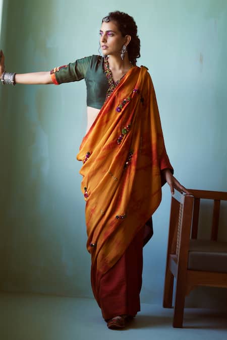 Medha Haldi Yellow Handwoven Silk Saree & Blouse 