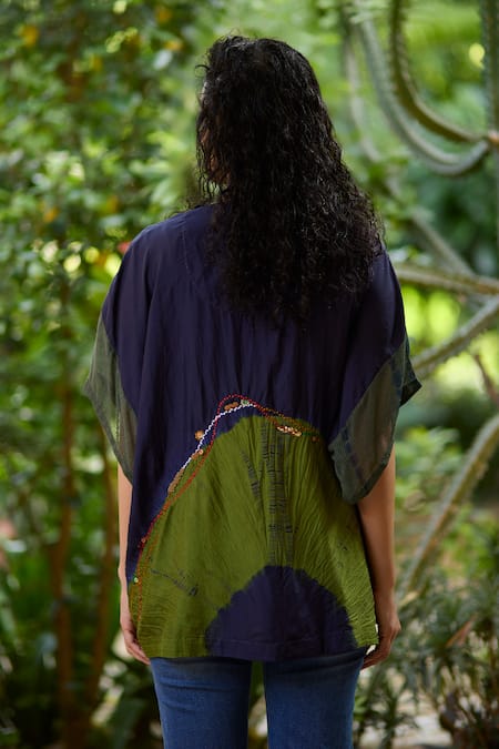 Medha Deep Blue Handcrafted Designer Shirt 