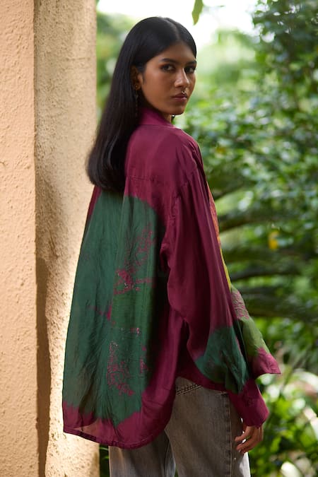 Medha Multi Color Pure Silk Shirt 