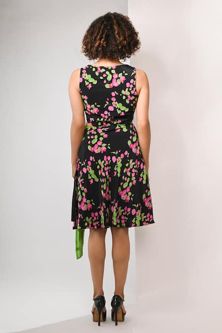 Rimi Nayak Bougainvillea Printed Wrap Dress 
