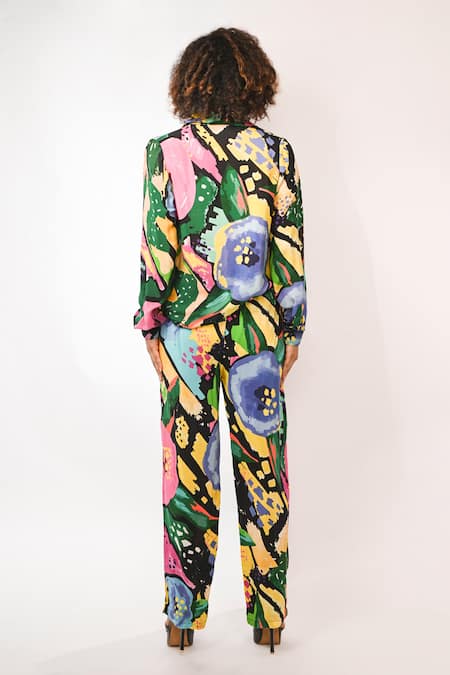Rimi Nayak Watersplash Floral Printed Trouser 