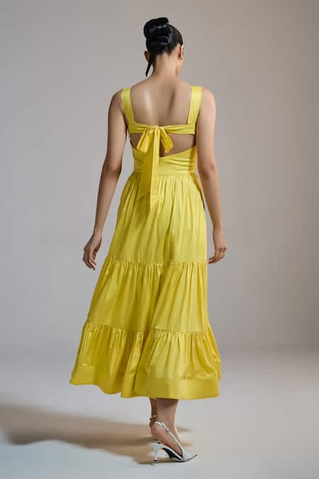 The Iaso Sunbeam Tiered Midi Dress 