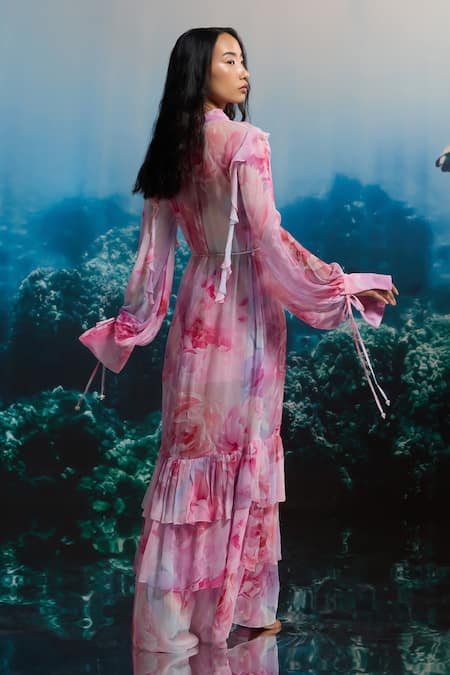 The Iaso Sheer Ruffle Dress 