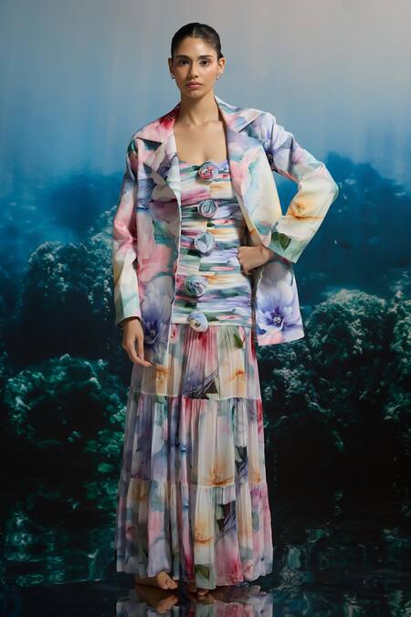 The Iaso Floral Print Blazer Jacket Online at Aza Fashions The Iaso_ Floral Print Blazer Jacket _Online_at_Aza_Fashions