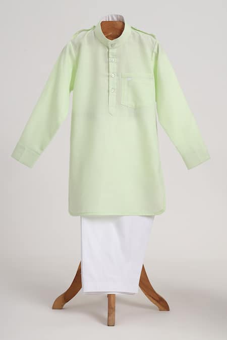 Minime Organics Green Cotton Light Kurta And Salwar Set 
