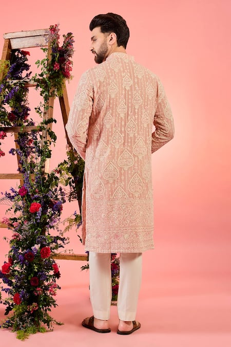 Kasbah Chikankari Pink Kurta 