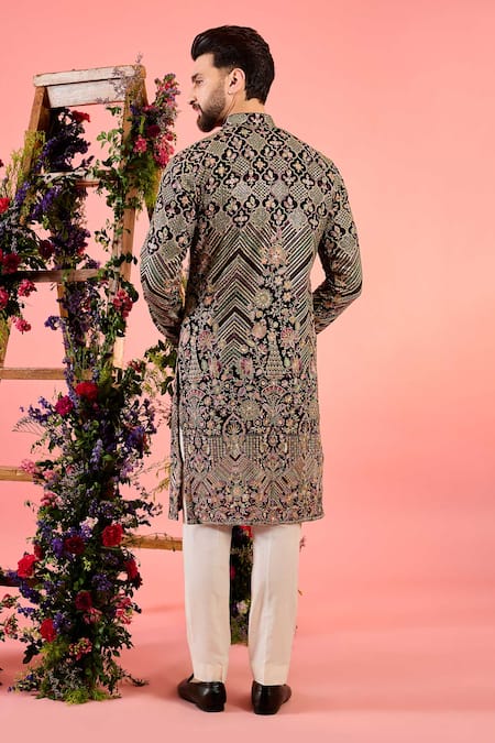 Kasbah Midnight Black Sequin Embroidered Kurta 