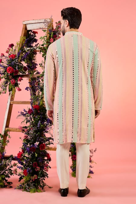 Kasbah Multi Coloured Mirror Work Kurta 