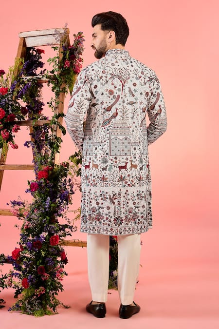 Kasbah Chikankari Silk Kurta 
