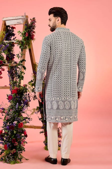 Kasbah Black Chikankari Kurta