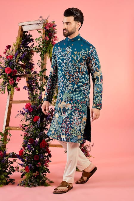Kasbah Chikankari Silk Kurta 