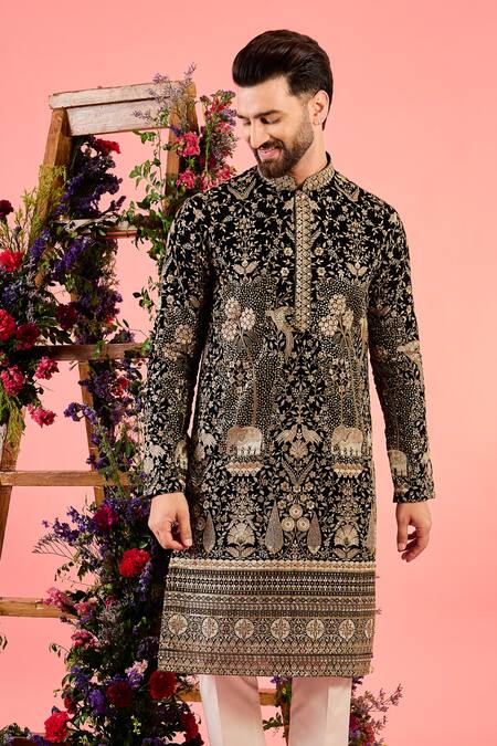 Buy Kasbah Black Georgette Sequins, Embroidery Kurta With Online at Aza Fashions Buy_Kasbah_Black Georgette Sequins, Embroidery Kurta With _Online_at_Aza_Fashions