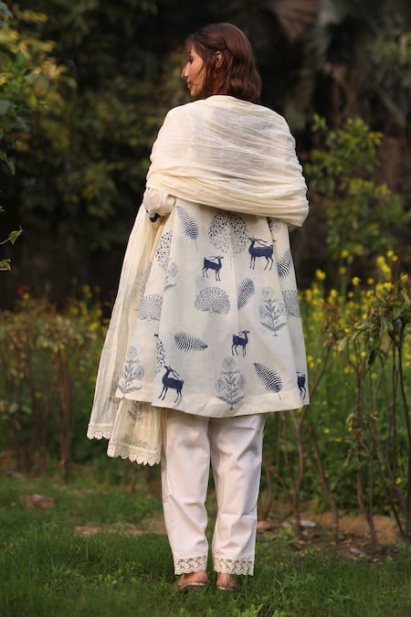 Nazar By Indu Ivory Printed Kurta Set 