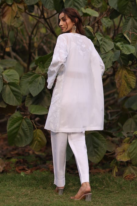 Nazar By Indu White Cotton Organza Designer Set 