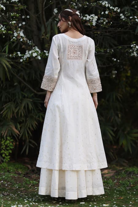 Nazar By Indu Ivory Angrakha Anarkali & Palazzo Set 