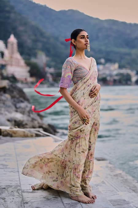 Surily G Multi Cutbeads Embroidered Blouse 