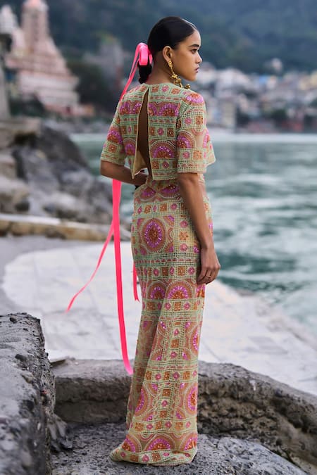 Surily G Multi Cutbeads Embroidered Cutout Skirt 