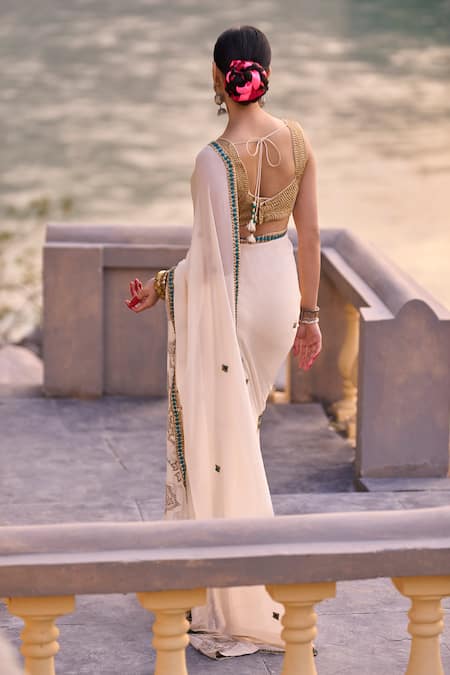 Surily G Ivory Gold Sheated Blouse 