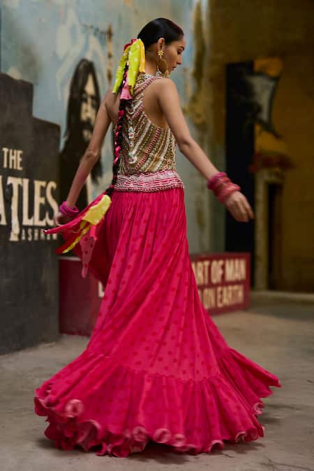 Surily G Jewelled  Multicolor Bead Embroidery Blouse 