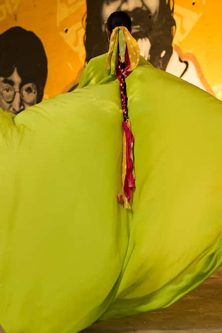 Surily G Polka Dot Lime Green Wrap Pant 