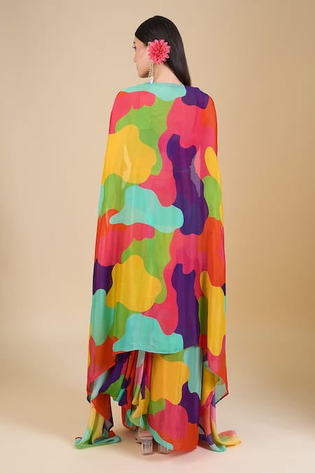 Samyukta Singhania Multi Color Sequined Crop Top Set 