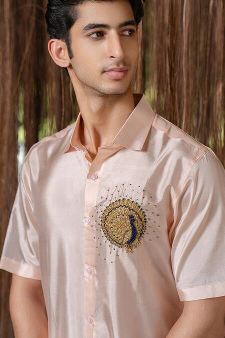 Buy_Hilo Design_Pink Embroidery Light Kanjivaram Set _Online_at_Aza_Fashions