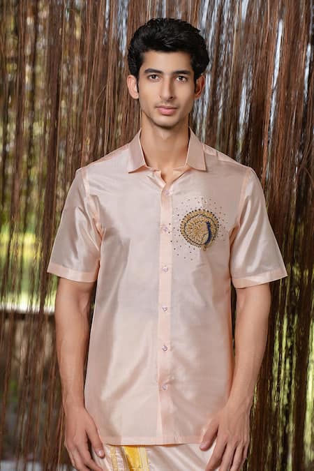 Hilo Design Light Pink Kanjivaram Embroidered Set 