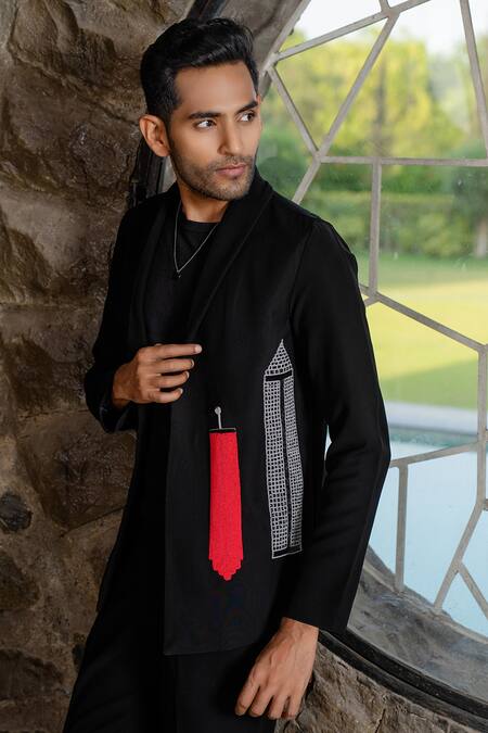 Buy Hilo Design Black Suede Embroidery Statement Co-ord Set Online at Aza Fashions Buy_Hilo Design_Black Suede Embroidery Statement Co-ord Set _Online_at_Aza_Fashions