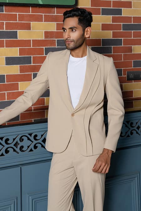 Hilo Design Saville Beige Curve Blazer Set 