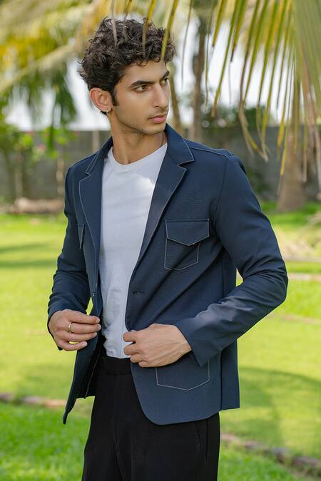 Buy Hilo Design Blue Dual-tone Smart Utility Co-ord Set Online at Aza Fashions Buy_Hilo Design_Blue Dual-tone Smart Utility Co-ord Set _Online_at_Aza_Fashions