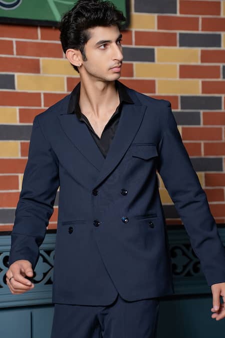 Buy Hilo Design Blue Midnight Black Tailored Co-ord Set Online at Aza Fashions Buy_Hilo Design_Blue Midnight Black Tailored Co-ord Set _Online_at_Aza_Fashions