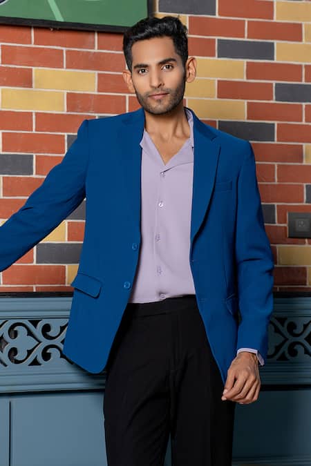 Buy_Hilo Design_Teal Blue Smart-casual Blazer Co-ord Set 