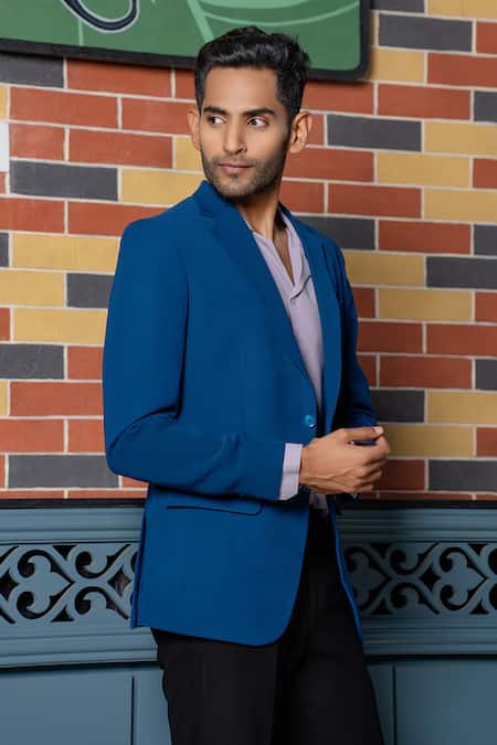 Shop_Hilo Design_Teal Blue Smart-casual Blazer Co-ord Set 